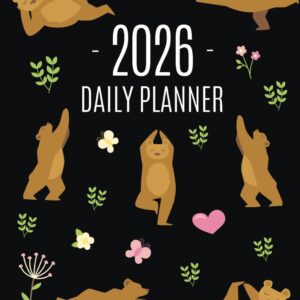 Yoga Bear Planner 2026: For All Your Weekly Appointments! Cool Daily Organizer with Funny Meditating Safari Jungle Animal January-December: 12 Months