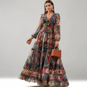 LITZO Dress for Women || Western Dresses for Women || One Piece Maxi Dress (L-29-31-1)