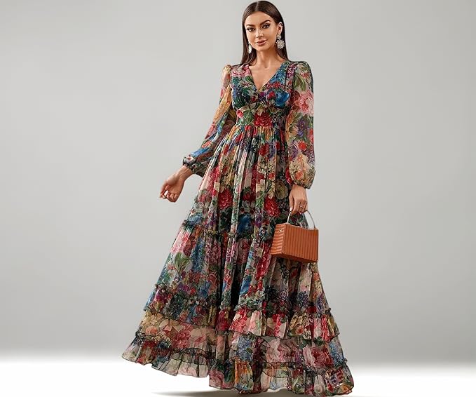 LITZO Dress for Women || Western Dresses for Women || One Piece Maxi Dress (L-29-31-1)