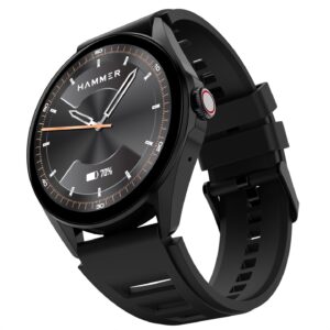 HAMMER Cyclone 1.39" Round Dial Rotating Crown Smart Watch with Calling Function, High Refresh Rate, Multi Sports Modes, Spo2, HR, Voice Assistant (Midnight Black)